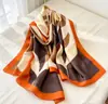 Bufanda Nueva de Seda Simulada, Bufanda Larga de Brocado, Moda Primavera y Otoño, Versátil Chal de Protección Solar de Verano, Turbante