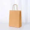 Punto 26 Color sólido Bolsa de mano de papel Kraft para llevar a mano Bolsa de regalo Bolsa de papel de envolver estilo Ins venta al por mayor