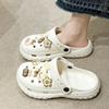 Sapatos Croc Roupa Exterior Feminina Primavera e Verão 2025 Novo Infantil Aumentando Antiderrapante Praia Dedo Bonito Meio Chinelo para Mulheres