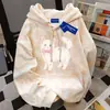 Moletom com Capuz Tie-Dye Estampado de Gato Marca Americana Ins Tendência Feminino Outono Inverno Nicho Vintage Casual