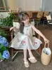 Exportación Transfronteriza Vestido de Niña Verano Nuevo Bordado Sin Mangas Cuello Halter Falda Falda de Playa