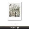 Wu Guanzhong Pintura de Tinta Pueblo de Agua de Jiangnan Nuevo Estilo Chino Combinación para Sala de Estar Pintura Decorativa Restaurante Fondo Casa de Huéspedes Pintura Colgante