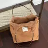 Bolso Tote Moda Coreana 2025 Nuevo Bolso de Lona para Mujer Bolso de Hombro con Letras de Color Contrastante Bolso Cruzado de Lona de Gran Capacidad