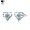 Brincos de Prata 925 com Pino, Novo Estilo Transfronteiriço, Coração Cravejado de Diamantes para Mulheres, Brincos Fashionáveis e Exquisitos, Versáteis e com Alta Retenção de Cor