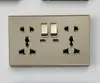Interruptor de Pared para Hogar de Vidrio Templado Interruptor para Hotel Boutique Plata Estrella Enchufe USB Panel de Interruptores de Comercio Exterior