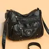 Bolso Texturizado Nuevo Bolso Cruzado Moda Multicapa Piel Suave Bolso para Señoras de Mediana Edad Mamá Bolso de Alta Gama Bolso para Mujer Bolso de Hombro