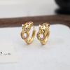 Aretes de Guepardo con Circonita Microincrustada Estilo Europeo y Americano Personalidad Estilo Retro Nicho de Alta Gama Sencillos Ligeramente Lujosos Aretes de Moda