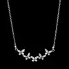 Colar Borboleta Sorriso Full Moissanite Atacado para Mulheres, Corrente de Clavícula Prata S925 Moda Fresca e Versátil