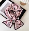Bufanda Pequeña Larga Estrecha de Seda Fina Corea del Sur Bufanda Decorativa Otoño e Invierno Moda Cinta Combinación para Mujer Bufanda de Moda Elegante