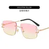 Nuevas Gafas de Sol Metálicas con Corte Sin Marco de Moda para Mujer Tendencia Estilo Coreano Combinan con Todo Gafas de Sol con Protección Solar para Exteriores Ins