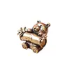 Panda de tubo de bambú grande de latón puro, panda tesoro nacional, regalo cultural y creativo vintage, mascota de té decorativa para escritorio, adorno de cobre artesanal