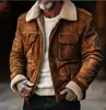 Comercio Exterior 24 Chaqueta de Hombre Más Vendida, Chaqueta con Cremallera de Trabajo con Solapa de Lana de Cordero, Casual de Negocios