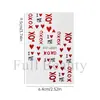 Pegatinas de Arte para Uñas Nuevas Transfronterizas Día de San Valentín Corazón Rojo Romántico Inglés Blanco Línea Francesa Pegatinas Adhesivas para Uñas