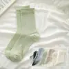 Calcetines de Verano Blancos Finos de Seda de Morera para Mujer, a Media Pantorrilla, Resistentes al Olor, Absorbentes del Sudor, Transpirables, Sin Costuras, Calcetines Largos de Maternidad para Verano