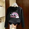 Camiseta para Niña para Primavera y Otoño 2026 Nueva Moda Mangas Largas para Niñas, Conjunto de Otoño para Bebé Niña, Camiseta Básica de Algodón Puro