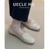 Mocasines Planos para Mujer Estilo Francés de Piel de Vaca Súper Suave, Zapatos Pequeños de Cuero Versátiles con Punta Cuadrada, de Corte Bajo, Absolutamente Hermosos, Mocasines Wanwan para el Trabajo