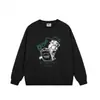Jaqueta Moletom Redonda Tendência Americana com Desenho para Mulheres no Outono e Inverno, Blusa Longa Solta e Versátil Espessada com Veludo para Mulheres