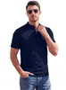 Sitio web independiente ropa de hombre transfronteriza verano cuello camisero camisa polo algodón perla sarga fina talla grande color liso transpirable casual manga corta