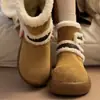 Botines de estilo nuevo con hebillas grandes, botas de nieve para mujer, engrosadas para el invierno 2026, zapatos de algodón afelpado, forrados de felpa, casuales y lindos