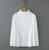 Camiseta de cuello alto elástica de manga larga para mujer talla grande Primavera 2026 para mujeres talla grande 100 kg Top versátil 072