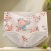 Calcinhas Femininas Sexy de Renda, Cintura Média, Algodão, Que Moldam o Quadril, Tamanho Plus Size, Antibacterianas, Estampadas, Respiráveis e Confortáveis
