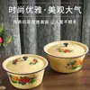 Balanza de esmalte tazón para pastel de fresa tazón para manteca tazón amarillo y tazón para relleno de dumplings tazón de sopa de esmalte con tapa venta al por mayor
