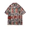Nueva Camisa de Flores Hawaianas para Hombre Estilo Retro Hong Kong Holgada Estilo Hong Kong Vacaciones en la Playa Floral de Manga Corta Moderna para Parejas