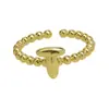 Anillos de 26 Letras Inglesas Más Vendidos Transfronterizos Anillos Gruesos Brillantes de Oro de 18 Quilates Modelo Caliente de Amazon Dropshipping