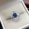 Anillo de Topacio Natural Transfronterizo Accesorios para Mujer Nicho de Alta Gama Joyería de Plata 925 6*6 Joyería de Lujo Venta Directa de Fábrica