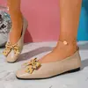 2026 Verano Nuevo Lazo Suela Suave Plana Tacón Bajo Slip-On Mocasines Zapatos de Moda para Mujer
