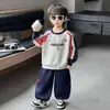 Conjunto de Sudadera para Bebé Niño Ropa de Otoño para Niños 2026 Nuevo Ropa Deportiva para Niños Conjunto Casual Holgado para Niños Conjunto de Dos Piezas