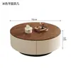 Mesa de Chá Wind Usada Sala de Estar Estilo Moderno de Luxo Leve Mesa de Chá Laje de Rocha Simples de Alta Qualidade Estilo Antigo Madeira de Nogueira Mesa de Chá Estilo Italiano