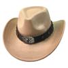 Sombrero bombín al por mayor de AliExpress sombrero vaquero occidental sombrero de jazz Xizang sombrero de fieltro hebilla de cinturón con cabeza de vaca sombrero de montar sombrero para el sol