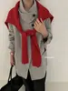 Acessório versátil para roupas de outono e inverno: xale de mistura de lã com capa de nó em forma de T, cachecol aquecedor de pescoço quente e estiloso
