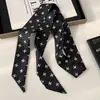 Bufanda Larga de Seda de 140 cm Estilo Nuevo Ins Bufanda Estrecha para el Cuello Bufanda de Seda para Mujer Lunares Cuadros Cinta Pañuelo para la Cabeza Lazo para el Cabello Cinturón