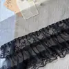Falda de Gasa Plisada de Tres Capas con Adorno de Encaje Accesorios para Dobladillo Hechos a Mano DIY Accesorios para Cuello y Puño de Ropa de Mujer