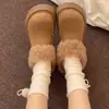 Zapatos de Algodón Cálidos Marrones Retro con Suela Gruesa para Mujer Invierno 2026 Nuevos Antideslizantes Aterciopelados Espesados Retro Zapatos Tipo Birkenstock