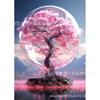 Nueva pintura de diamante DIY de Amazon, árbol de la vida, pintura decorativa de diamante redondo completo para sala de estar, directa de fábrica, paisaje transfronterizo con árbol