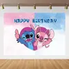 Estilo Hawaiano Stitch Stitch Dibujo Animado Fiesta de Revelación de Género Fondo de Foto de Cumpleaños Accesorios