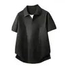 Camisa Polo de Punto de Verano Transfronteriza Nuevo Estilo Cuello de Gaviota, Simple y Casual Estilo Old Money, Manga Corta, Corte Relajado, Capa Base Versátil