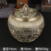Tarro de té Kowloon tipo bronce, tarro sellado, tarro de almacenamiento con tapa, cilindro de cobre, tarro de dragón, tarro de almacenamiento doméstico grande, a prueba de fuego, Dragón