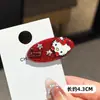 Grampo de Cabelo Lateral Oval Vermelho de Alta Qualidade, Simples e Fofo Grampo de Cabelo Bico de Pato de Acetato Acessório de Cabelo