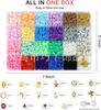 Amazon Cross-Border Kit de Pulseira DIY com Contas de Argila Macia de 20 Cores, Contas de Letras, Contas de Coração, Imitação de Metal CCB