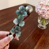 Pinza de Plátano con Perlas y Flores, Pinza Retro Francesa Suave para Twist, Elegante Pinza para Medio Peinado, Resistente, en Stock para Venta al por Mayor