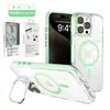 Funda magnética transparente para teléfono móvil iphone16 para Apple 15Pro Funda para teléfono móvil con soporte para lente Funda con película para lente
