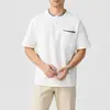 Ropa de Hombre Xintang 2026 Verano Nueva Camisa de Manga Corta Estilo Americano Camiseta de Punto a Cuadros con Cinta Bloque de Color para Hombre