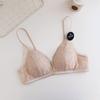 Sujetador de encaje estilo francés sexy con escote en V profundo para mujer, push-up de pecho pequeño, sin aros de acero, antiflacidez, cómodo y transpirable 1338
