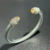 Pulseira de Cabo Torcido em Aço Inoxidável David, Design Único de Luxo de Alto Padrão, Pulseira Aberta, Disponível Exclusivamente na Amazon