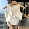 Camiseta sin mangas acanalada de seda helada con estampado para niñas, Verano 2026, Top divertido para llevar debajo, Camiseta de capa base moderna