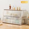 Tocador de Maquillaje Multicapa Estante para Cosméticos Acrílico Transparente de Escritorio Madera Maciza Cuidado de la Piel Lápiz Labial Perfume Vitrina